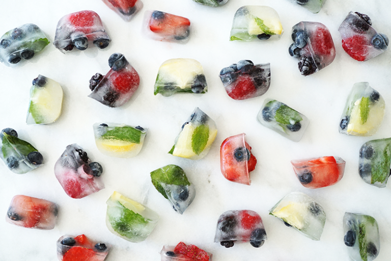 Fruit and Herb Infused Ice Cubes - Alice and Lois