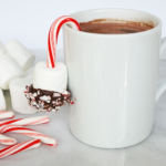 Chocolate Dipped Marshmallows with Candy Canes